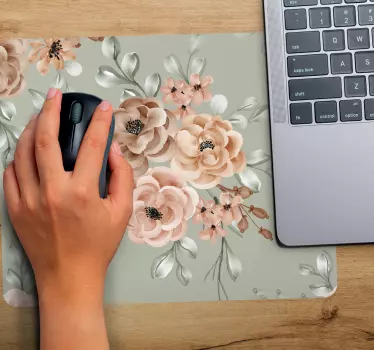 Original musmatta med blommig arrangemang accent - Tenstickers