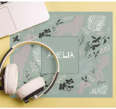 Original musmatta med blommigt djurmönster - Tenstickers
