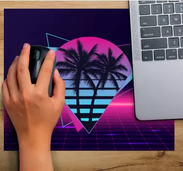 Original musmatta med livlig geometrisk solnedgång - Tenstickers