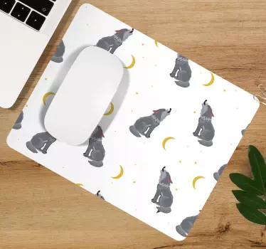 Original musmatta med mönster av ylande vargar - Tenstickers