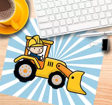 Original musmatta med motiv av byggfordon - Tenstickers