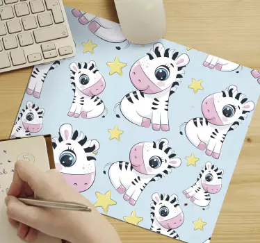 Original musmatta med söta zebrafigurer - Tenstickers