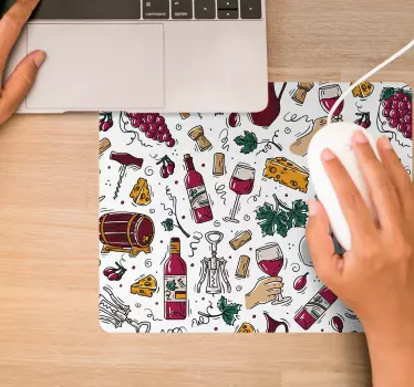 Original musmatta med vinmotiv illustrationer - Tenstickers