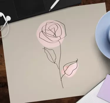 Original musmatta minimalistisk blommönster - Tenstickers