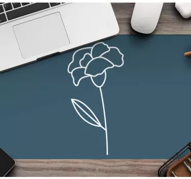Original musmatta minimalistisk blomsterkontur - Tenstickers