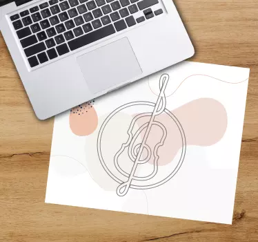 Original musmatta minimalistisk gitarrkontur - Tenstickers