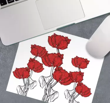 Original musmatta röd tulpanarrangemang - Tenstickers