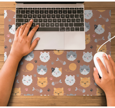 Original musmatta söt kattansiktsdesign - Tenstickers
