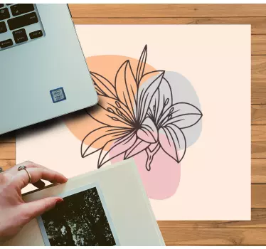 Original musmatta stilren blommig linjekonst - Tenstickers