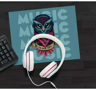 Original musmatta uggla med hörlurar - Tenstickers