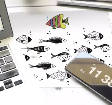 Räknare flöde fiskmus matta - Tenstickers