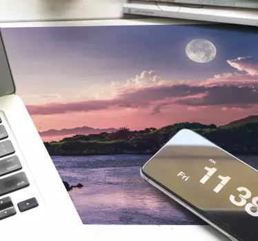 Rosa himmel och original- mousepad för månen - Tenstickers