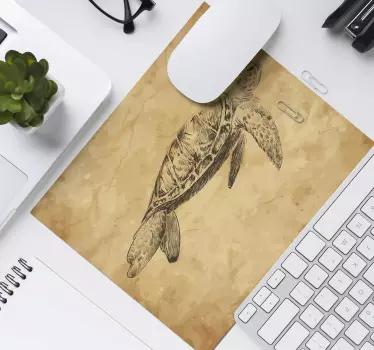 Sköldpadda ritning bild mus matta - Tenstickers