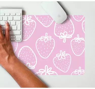 Sömlös rosa jordgubbe original-mousepad - Tenstickers