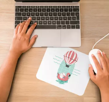 Sommartid rolig flamingo original mousepad - Tenstickers