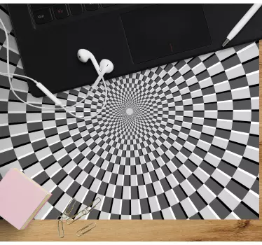 Spiral svartvitt originalmusmatta - Tenstickers