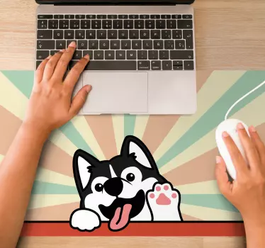 Tecknad hund viftande original musmatta - Tenstickers