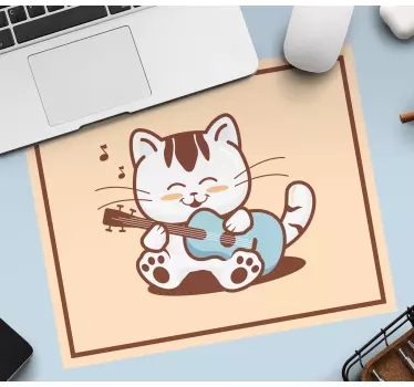 Tecknad musiker katt original musmatta - Tenstickers