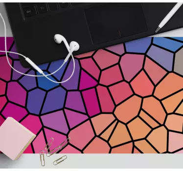 Vibrerande färg geometrisk målning originalmusmatta - Tenstickers