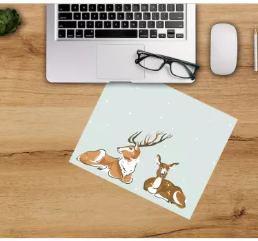 Vilande rådjur illustration original musmatta - Tenstickers