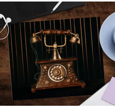 Vintage gammal telefon originalmousepad - Tenstickers