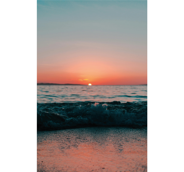 Solnedgång på en strand Rullgardin badrum - Tenstickers