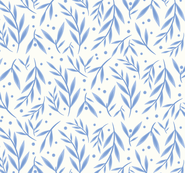 Blått och vitt mönster Rullgardin badrum - Tenstickers