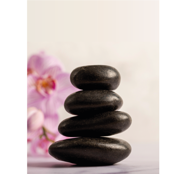 Zen bambu och rosa orkidéer Rullgardin badrum - Tenstickers