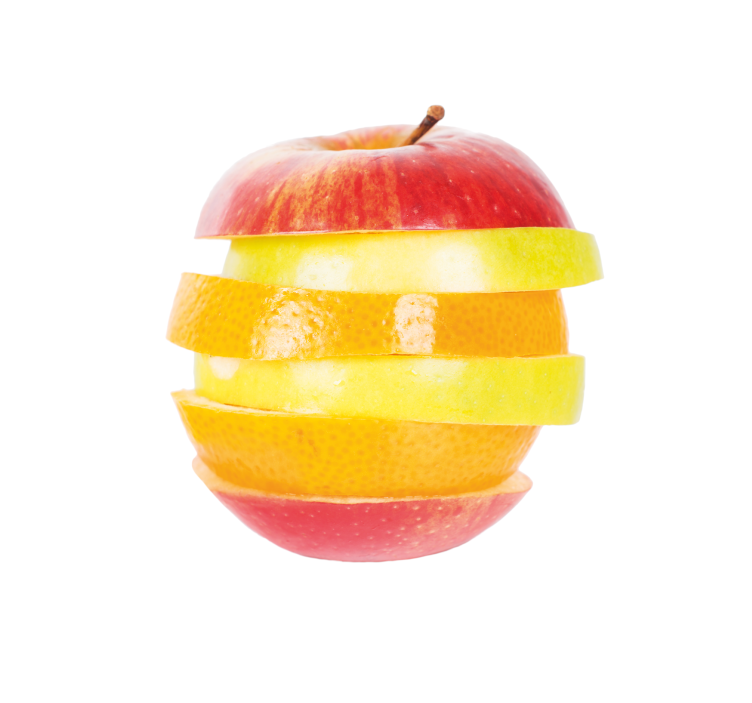 Skära äpple Rullgardin kök - Tenstickers