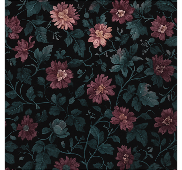 Mörka vintagebotaniska dofter Rullgardin hemmakkontor - Tenstickers