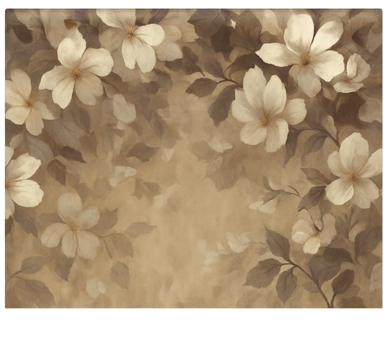 Beige målade blommor Rullgardin vardagsrum - Tenstickers