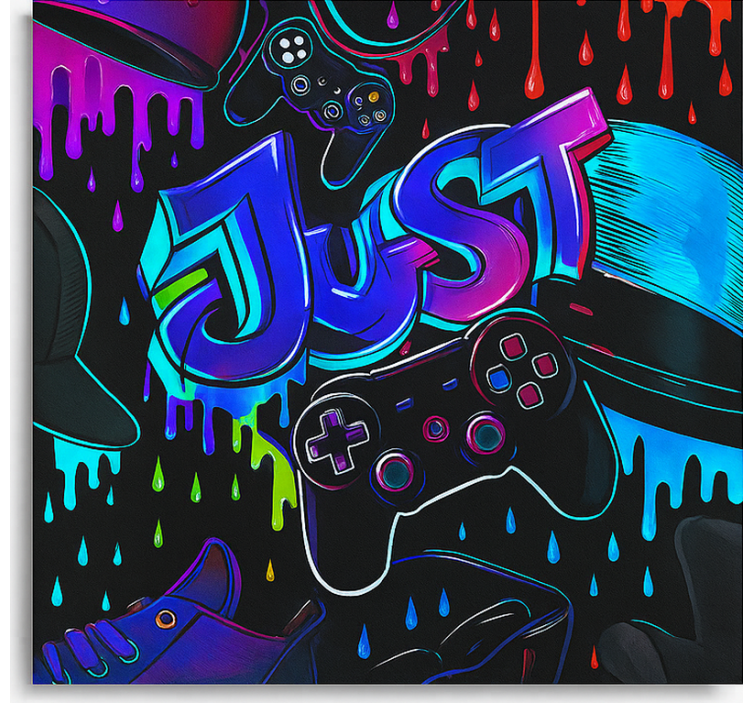 3d bara spelkontroll Rullgardin nörd - Tenstickers