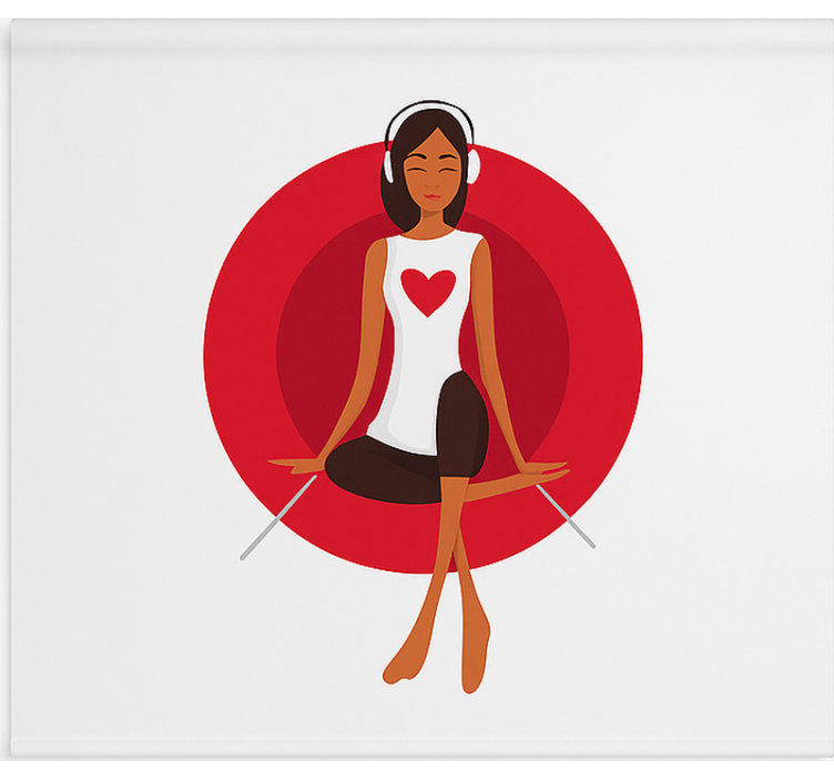 Flicka som lyssnar på musik Rullgardin tonåringar - Tenstickers