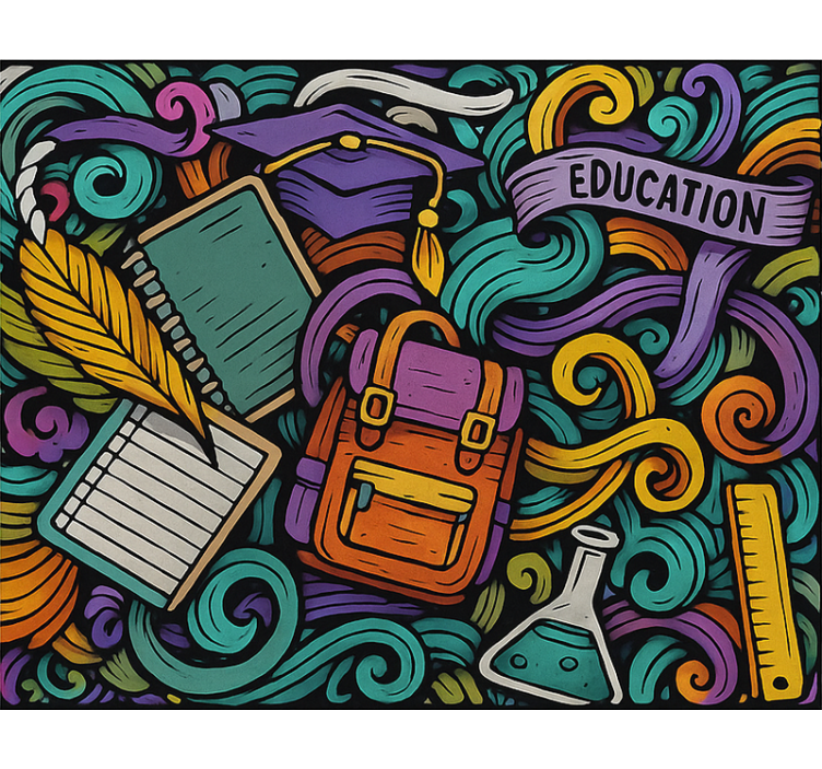 Färgglada abstrakta objekt Rullgardin tonåringar - Tenstickers