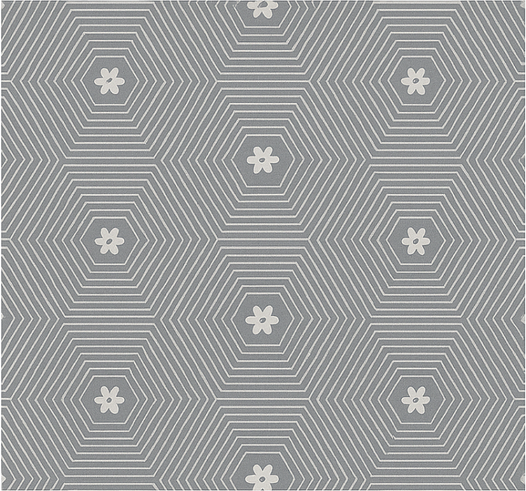 Grå hexagon geometrisk Rullgardin tonåringar - Tenstickers