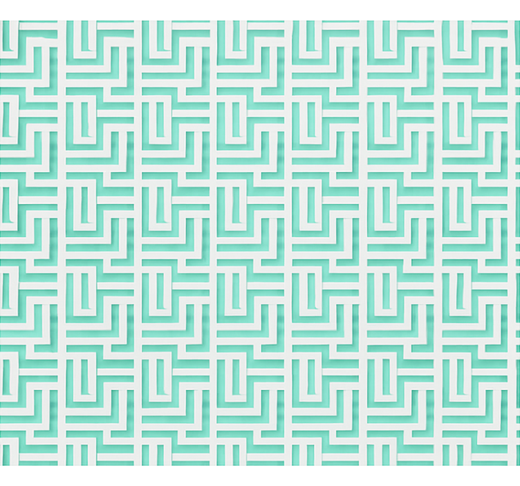 Blå geometrisk kvadrateffekt Rullgardin matsal - Tenstickers