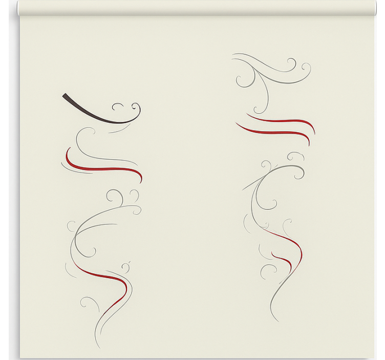 Rullgardin skandinavisk abstrakt blommig spiral - Tenstickers