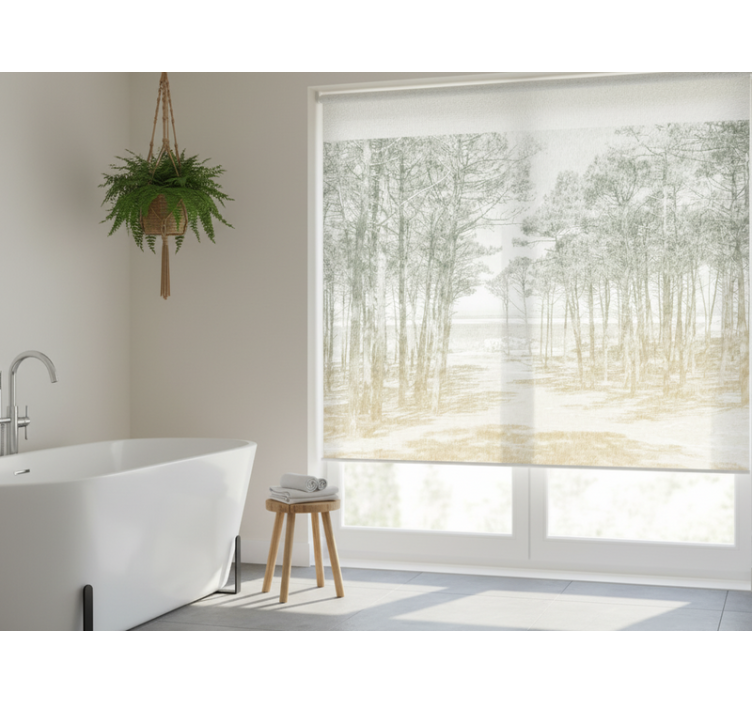 Rullgardin träd vintage skogskust - Tenstickers