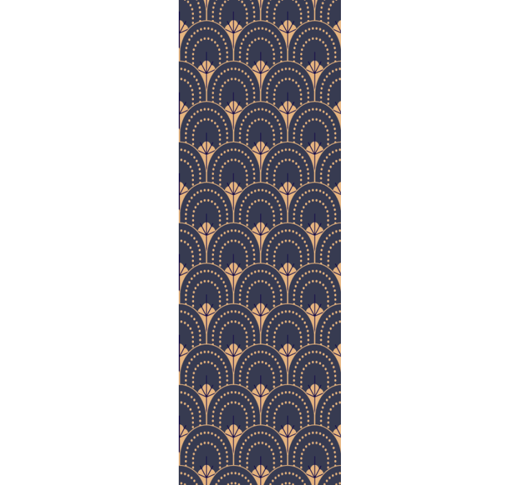 Rullgardin hemmakkontor med utsmykket vifte mønster - Tenstickers