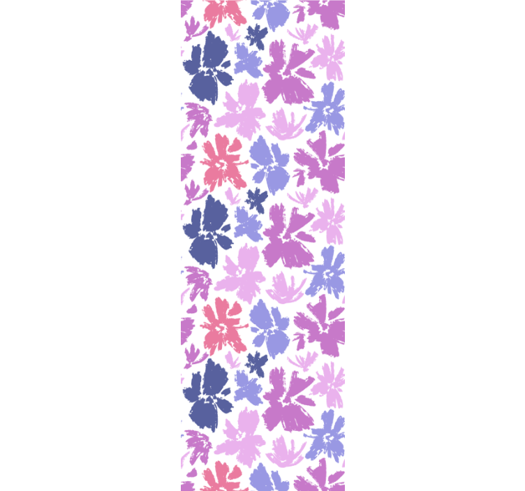 Rullgardin för matsal lila blommor mönster - Tenstickers