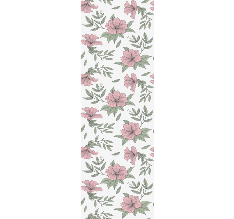 Rullgardin för matsal rosa blommotiv - Tenstickers