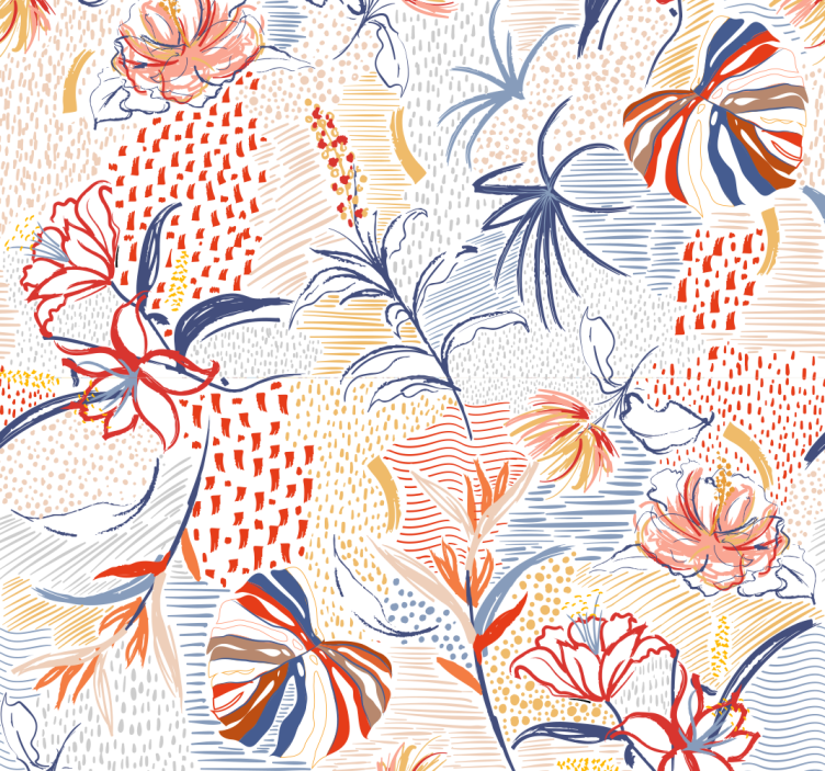 Rullgardin för matsal med blommig elegansdesign - Tenstickers