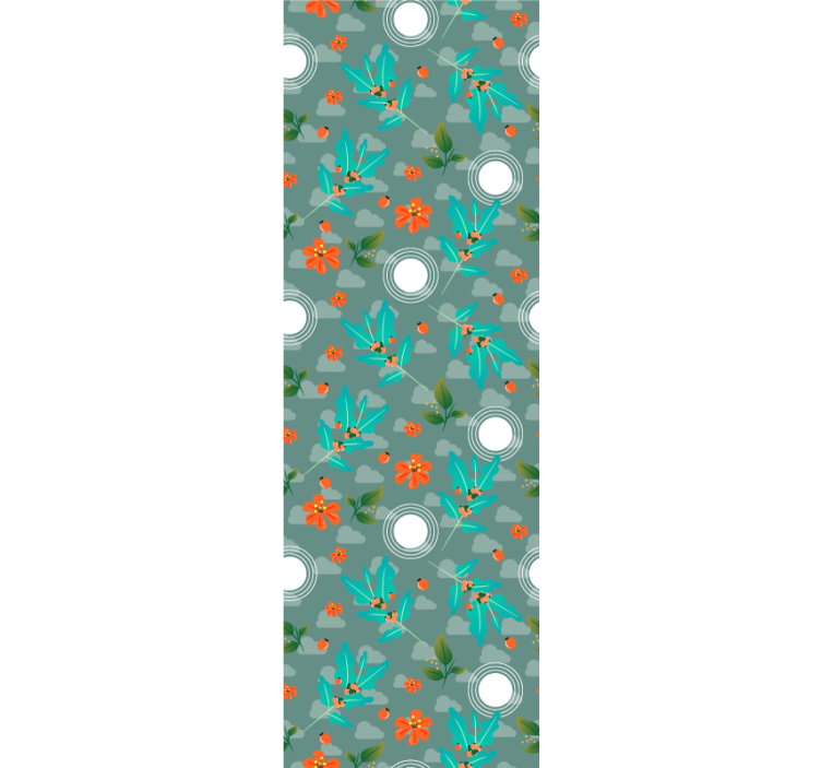 Rullgardin för matsal floral geometrisk - Tenstickers
