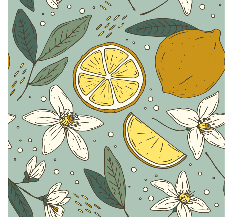 Rullgardin kök färgglad citronmönster - Tenstickers