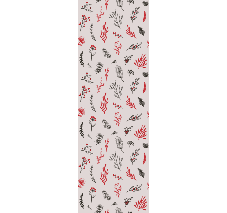 Rullgardin kök med rosa botaniska motiv - Tenstickers