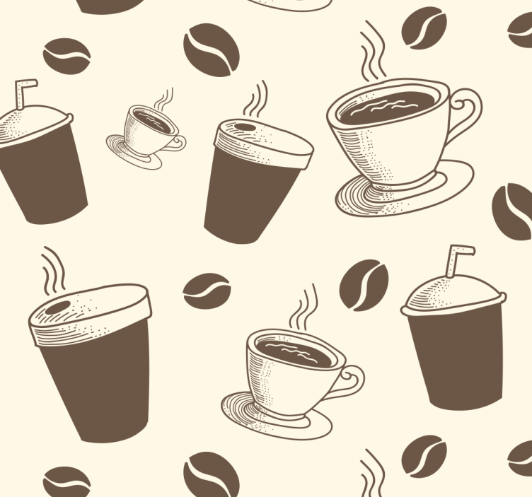 Rullgardin kök kaffekoppsmönster - Tenstickers