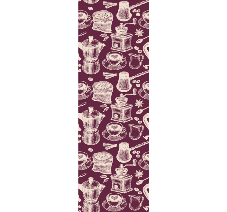 Rullgardin kök kaffemotiv mönster - Tenstickers