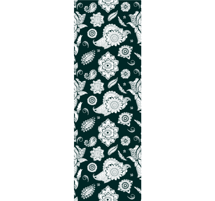 Rullgardin kök blommigt kakelmotiv - Tenstickers