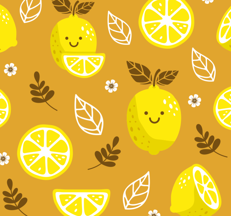 Rullgardin kök glad citrusmönster - Tenstickers