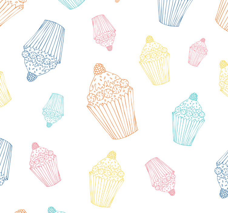 Rullgardin kök cupcake skisser - Tenstickers